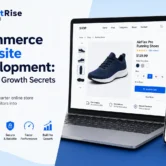 Ecommerce website development product page shown on desktop and mobile Ecommerce website development product page shown on desktop and mobile